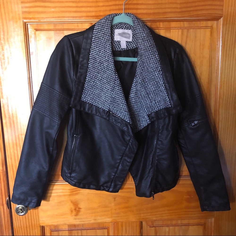 Black Faux Leather Jacket Size S